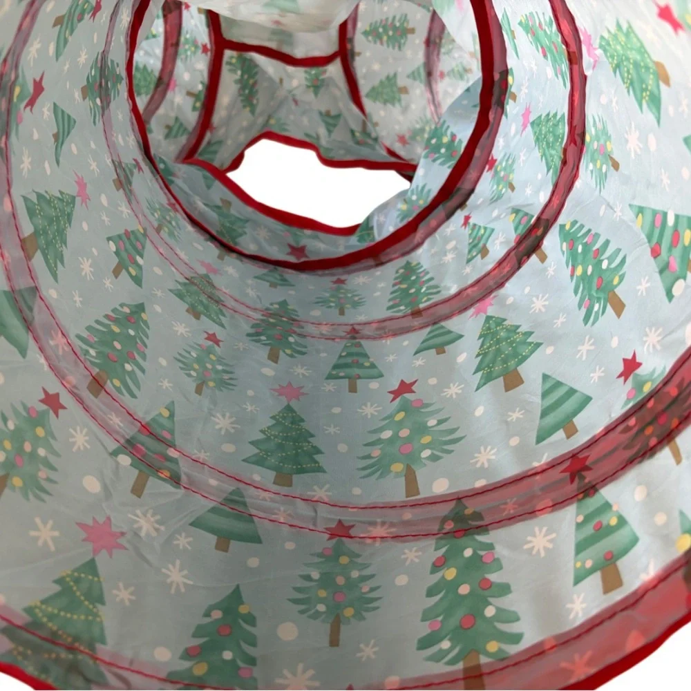 Christmas Holiday Cat Tunnel Pop-Up 3-Way Crinkle Texture Red Green Blue White - Picture 8 of 12